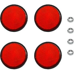 4Pcs Plastic Round Reflectors, Reflective Warning Reflectors for Motorcycle, Bike and Scooter(Yellow)
