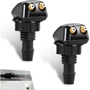 2 PCS Car Windshield Water Spray Nozzle, Washing Water Sprayer, Vertical Column Water Mist Sprayer, Universal for Most Cars (Black)