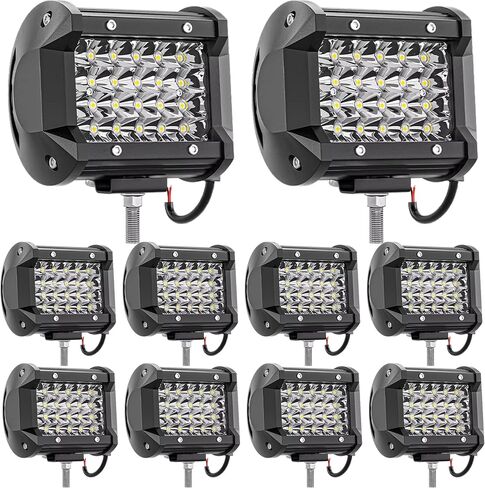 Led Tractor Work Lights Led Pod Lights 72W 12000LM Truck Light Bar 12V 24V Waterproof Equipment Led Lights for ATV UTV Pickup Golf Cart Snowplow Harvester Grain Drill Boat (2pack) in Saudi Arabia