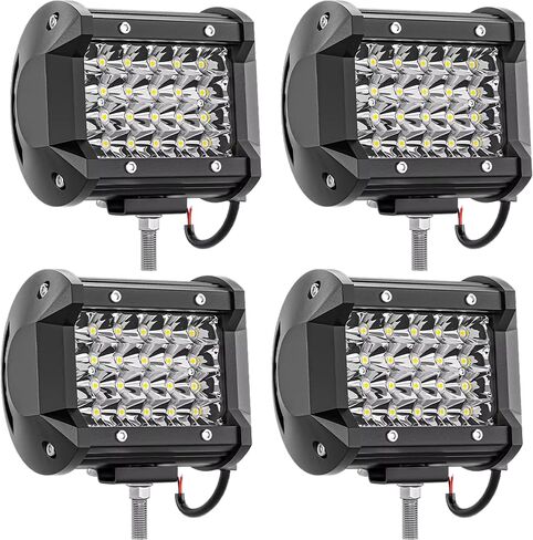 LED TRACTER LED LED LED LED LIGHT 72W 12000LM TRACK LIGHT BAR 12V 24V معدات مضادة للماء مصابيح LED لـ ATV UTV Pickup Golf Cart Snowplow Harvester Boat (2Pack) in Saudi Arabia