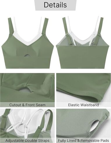 GRAPENT Bikini Tops for Women Cropped Tankini Tops Beach Padded Color Block Cutout Adjustable Bathing Suit Swim Top Only in Saudi Arabia