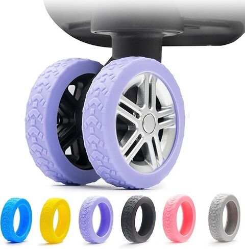 Silicone Luggage Wheel Protectors, Carry-On Suitcase Covers, Anti-Wear & Quiet, Fits 2-2.4" Spinner Wheels, Must-Have Travel Gear（balck） in Saudi Arabia