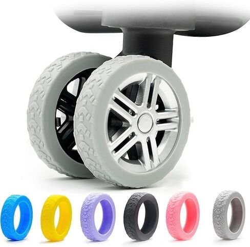 Silicone Luggage Wheel Protectors, Carry-On Suitcase Covers, Anti-Wear & Quiet, Fits 2-2.4" Spinner Wheels, Must-Have Travel Gear（balck） in Saudi Arabia