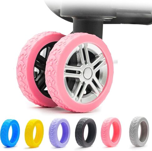 Silicone Luggage Wheel Protectors, Carry-On Suitcase Covers, Anti-Wear & Quiet, Fits 2-2.4" Spinner Wheels, Must-Have Travel Gear（balck） in Saudi Arabia