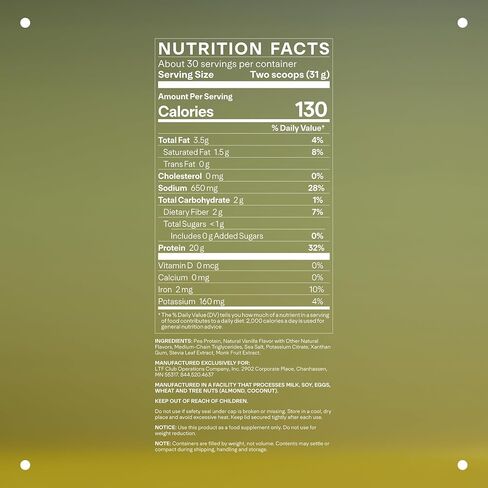 LTH Vital Vegan Protein - Plant-Based Protein Powder - Made from Pea Protein - Supports a Healthy Immune System - Dairy Free & Soy Free - Vanilla, 30 Servings in Kuwait