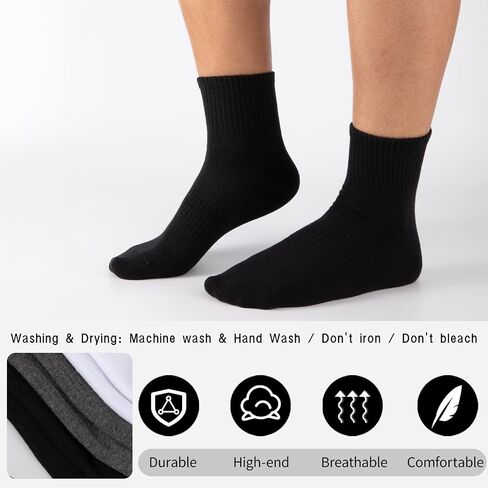 Eallco Mens Socks Socks Cotton Quarter Thin Thin Couls High Mini Crew Socks for Men 6 Pairs in Saudi Arabia