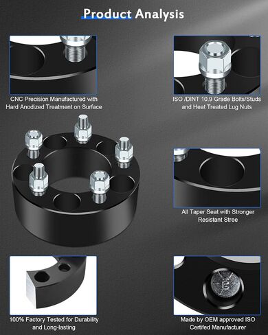 ECCPP 2PCS 2 بوصة 5x4.5 إلى 5x4.5 فواصل العجلات 5x114.3mm 82.5mm محور التجويف 1/2-20 in Saudi Arabia