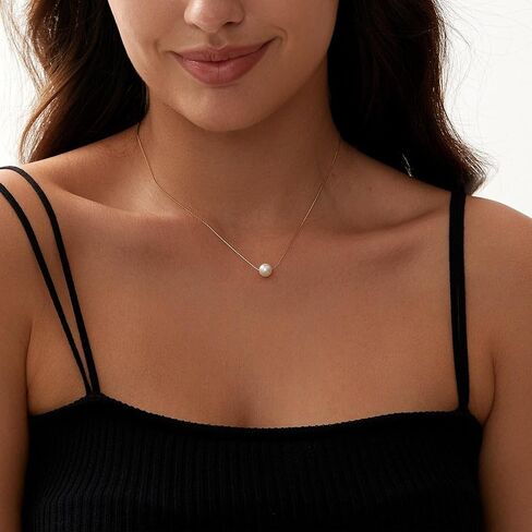 Gold Pearl Necklaces for Women Trendy 14k Gold Plated Dainty Necklace Simple Pearl Drop Single Charm Pendant Necklace Women's Jewelry Best Friend Birthday Gifts Gold Jewelry for Women in Kuwait