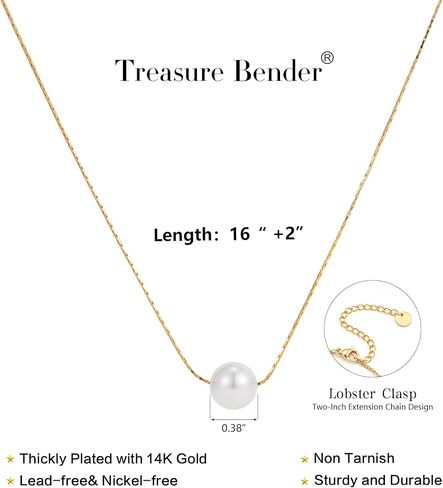 Gold Pearl Necklaces for Women Trendy 14k Gold Plated Dainty Necklace Simple Pearl Drop Single Charm Pendant Necklace Women's Jewelry Best Friend Birthday Gifts Gold Jewelry for Women in Kuwait
