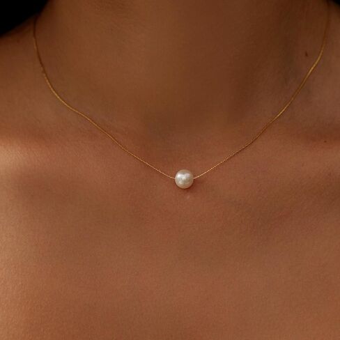 Gold Pearl Necklaces for Women Trendy 14k Gold Plated Dainty Necklace Simple Pearl Drop Single Charm Pendant Necklace Women's Jewelry Best Friend Birthday Gifts Gold Jewelry for Women in Kuwait
