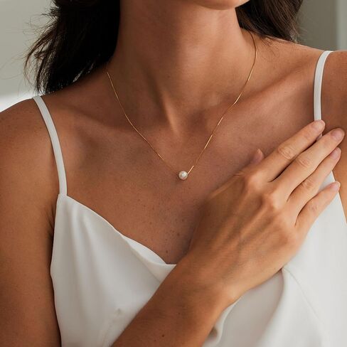 Gold Pearl Necklaces for Women Trendy 14k Gold Plated Dainty Necklace Simple Pearl Drop Single Charm Pendant Necklace Women's Jewelry Best Friend Birthday Gifts Gold Jewelry for Women in Kuwait