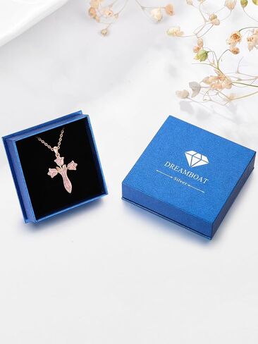 قوارب Dreamboat Cross Netlace for Womens Sterling Silver Cross Cross Pendant Christian Necklace Homports Faith Dentical Jewelry in Kuwait