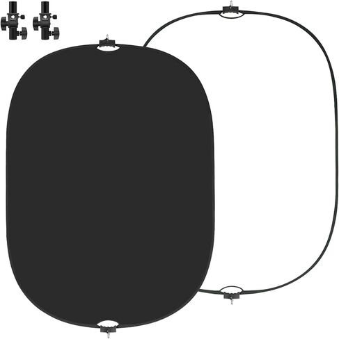 WELLMAKING 32 Inch (80cm) Reflector Photography, Collapsible Light Reflector with Threaded Handle & tilt Adapter, 5 in 1 Handle Reflector for Lighting -Translucent, Silver, Gold, White and Black in Kuwait