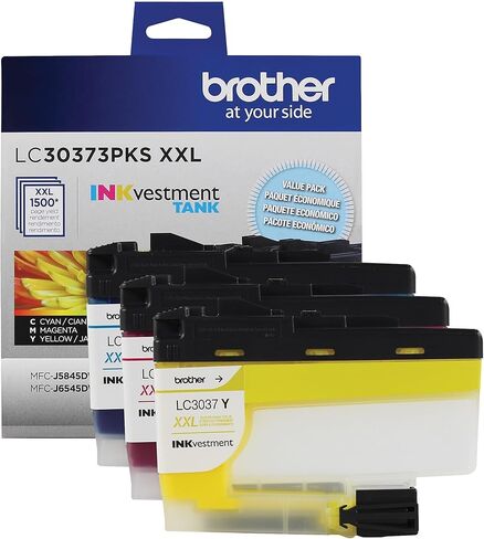 Brother Genuine LC3037C, Single Pack Super High-Yield Cyan INKvestment Tank Ink Cartridge, Page Yield Up to 1,500 Pages, LC3037, Amazon Dash Replenishment Cartridge in Saudi Arabia