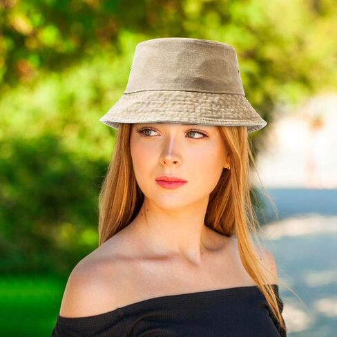 4 Pieces Washed Cotton Bucket Hats Packable Summer Outdoor Fisherman Cap Travel Beach Sun Hat Fishing Hat for Men Women in Saudi Arabia