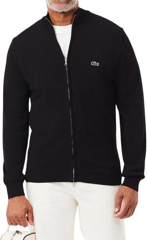 Lacoste Men's Long Sleeve Full Zip Cotton Jersey Sweater in Kuwait