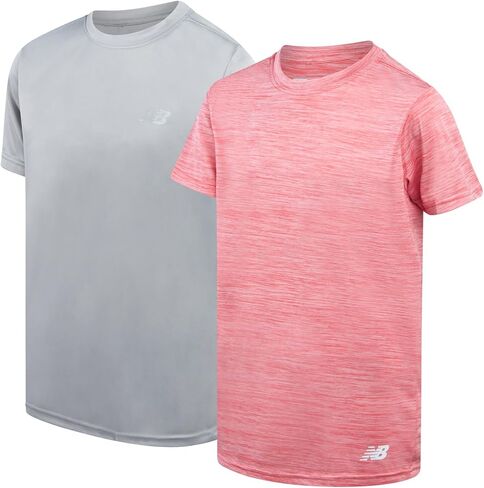 New Balance Boys Athletic Shirt - 2 Pack Short Sleeve Crew Neck Active Performance T Shirts for Boys (Sizes: 8-20) in Saudi Arabia