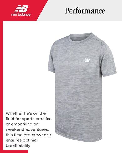 New Balance Boys Athletic Shirt - 2 Pack Short Sleeve Crew Neck Active Performance T Shirts for Boys (Sizes: 8-20) in Saudi Arabia