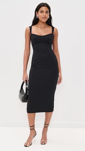 Good American Women's Scuba Sweetheart Midi Dress in Saudi Arabia