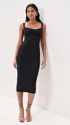 Good American Women's Scuba Sweetheart Midi Dress in Saudi Arabia