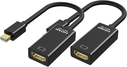 محول QLKUNLA DisplayPort إلى HDMI، DP أحادي الاتجاه إلى HDMI 4K شاشة DP مطلية بالذهب إلى محول HDMI متوافق مع Dell وLenovo وHP وGPU وAMD - رمادي 2-Pack in Saudi Arabia