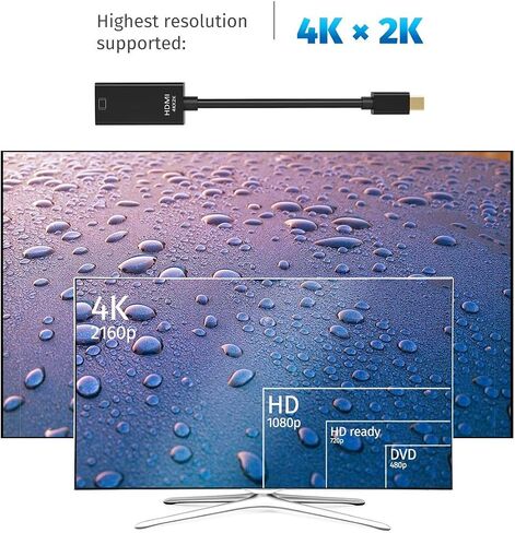 محول QLKUNLA DisplayPort إلى HDMI، DP أحادي الاتجاه إلى HDMI 4K شاشة DP مطلية بالذهب إلى محول HDMI متوافق مع Dell وLenovo وHP وGPU وAMD - رمادي 2-Pack in Saudi Arabia