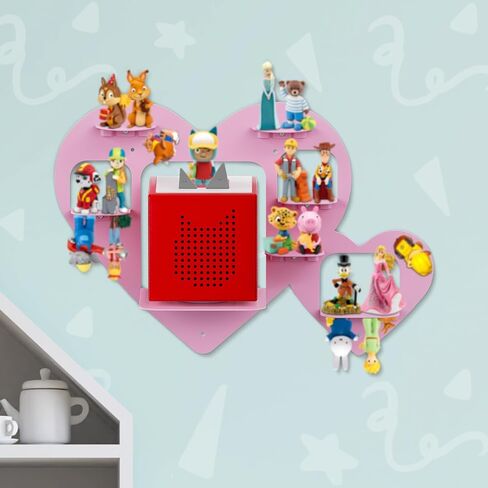 Metal Bracket for Toniebox,Floating Shelf for Tonies Figures 15-20pcs Storage,Wall Mounted Brackets for Toniebox Player,Children's Room Decorations and Gifts (Pink) in Saudi Arabia