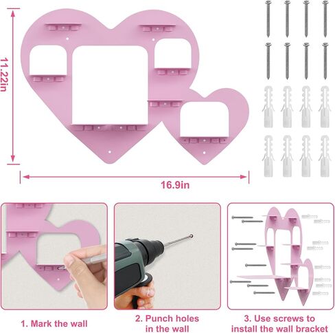 Metal Bracket for Toniebox,Floating Shelf for Tonies Figures 15-20pcs Storage,Wall Mounted Brackets for Toniebox Player,Children's Room Decorations and Gifts (Pink) in Saudi Arabia