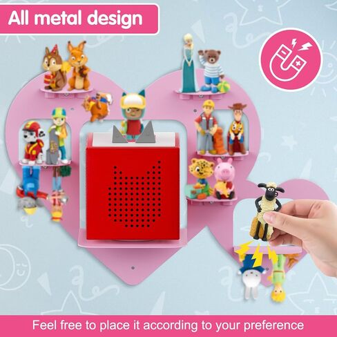 Metal Bracket for Toniebox,Floating Shelf for Tonies Figures 15-20pcs Storage,Wall Mounted Brackets for Toniebox Player,Children's Room Decorations and Gifts (Pink) in Saudi Arabia