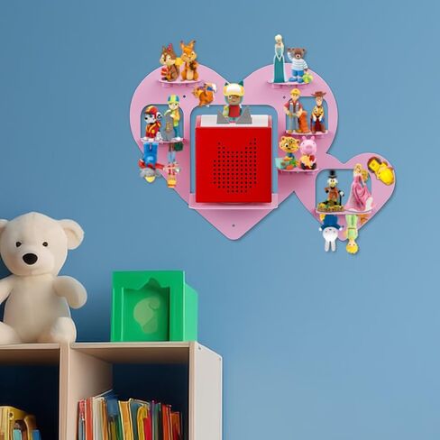 Metal Bracket for Toniebox,Floating Shelf for Tonies Figures 15-20pcs Storage,Wall Mounted Brackets for Toniebox Player,Children's Room Decorations and Gifts (Pink) in Saudi Arabia