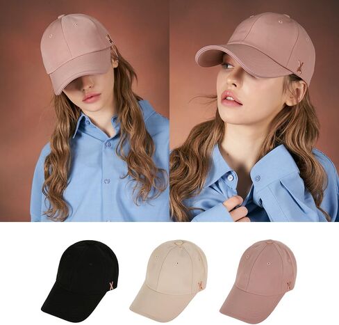 Varzar 【المتجر الرسمي Rose Gold Stud Over Fit Ball Cap / 3Colors للجنسين الأعمق تأثير الوجه الصغير قبعة حماية الأشعة فوق البنفسجية in Kuwait