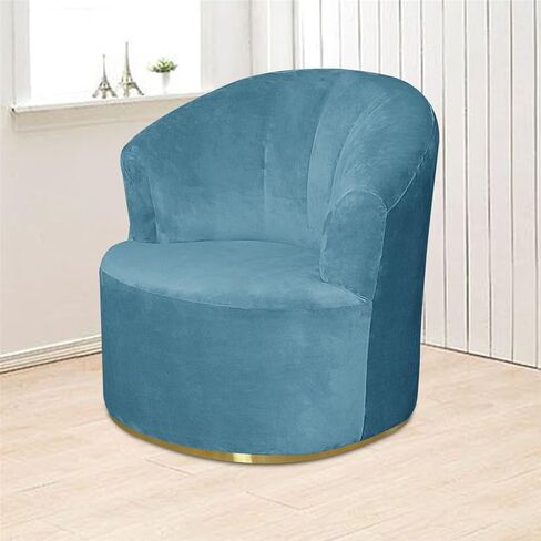 Velvet Single Sofa Cover Swivel Barrel Chair Cover Modern Accent Chair Slipcovers Barrel Armchairs Sofa Cover Protector for Home Decor Living Room in Kuwait