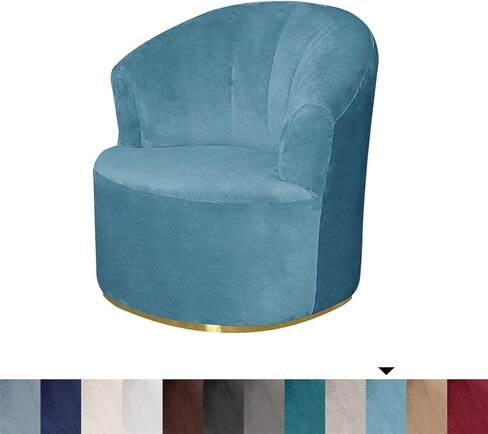 Velvet Single Sofa Cover Swivel Barrel Chair Cover Modern Accent Chair Slipcovers Barrel Armchairs Sofa Cover Protector for Home Decor Living Room in Kuwait