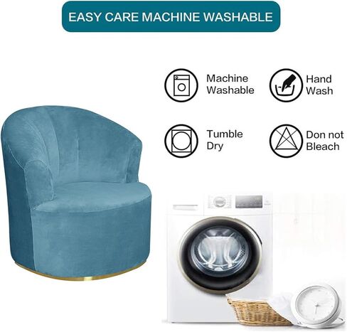 Velvet Single Sofa Cover Swivel Barrel Chair Cover Modern Accent Chair Slipcovers Barrel Armchairs Sofa Cover Protector for Home Decor Living Room in Kuwait