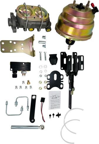 8" Universal Dual Power Brake Booster Conversion Kit with 1" Prop Chrome Brake Booster Master Cylinder Compatible with Ford Truck 1957-1972 disc/drum brakes in Saudi Arabia