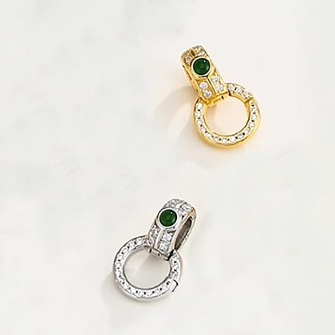 مشابك كفالة مزدوجة من الفضة الإسترليني عيار 925، 14.5 مم، مشابك تويستر موصل لقلادة السوار، إكسسوارات صنع المجوهرات بنفسك (لون بلاتيني) in Kuwait