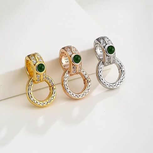 مشابك كفالة مزدوجة من الفضة الإسترليني عيار 925، 14.5 مم، مشابك تويستر موصل لقلادة السوار، إكسسوارات صنع المجوهرات بنفسك (لون بلاتيني) in Kuwait