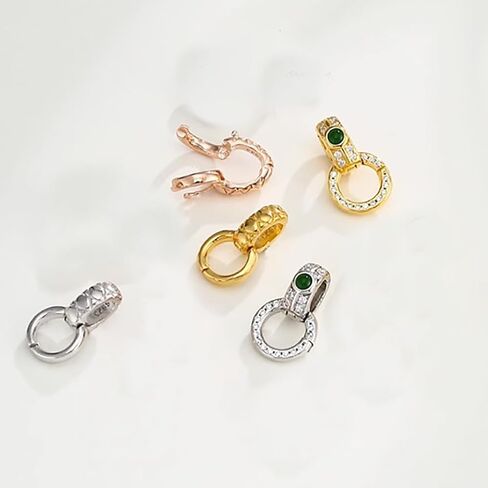 مشابك كفالة مزدوجة من الفضة الإسترليني عيار 925، 14.5 مم، مشابك تويستر موصل لقلادة السوار، إكسسوارات صنع المجوهرات بنفسك (لون بلاتيني) in Kuwait