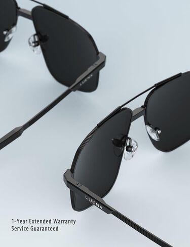 LUENX Aviator Sunglasses for Men Square Polarized Polygon Sun Glasses UV400 Protection in Kuwait