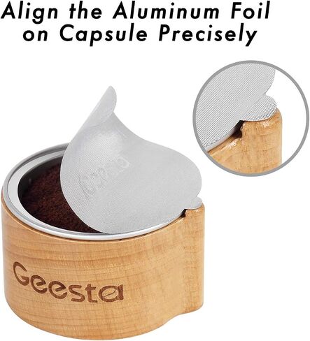 Easy-Seal Coffee Capsule Refill Kit for Nespresso Vertuoline with a Brush, Scoop, Reusable Capsule Holder, and 80 Premium Foil Seals in Kuwait