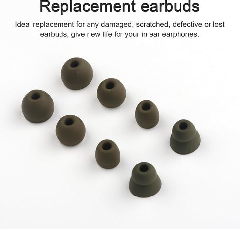 8 Pairs Replacement Eartips Silicone Buds Ear Tips Earbuds Set Compatible with Beats Flex/Beats X/Beats Powerbeats Pro Wireless Earphones - Black in Saudi Arabia