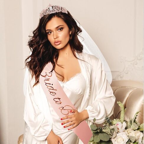 سيماتو باشيلوريت حفلة تفضل تاج وعروس الذهب الوردي لتكون وشاحًا مع العروس لتكون حجابًا لهدايا دش الزفاف in Kuwait