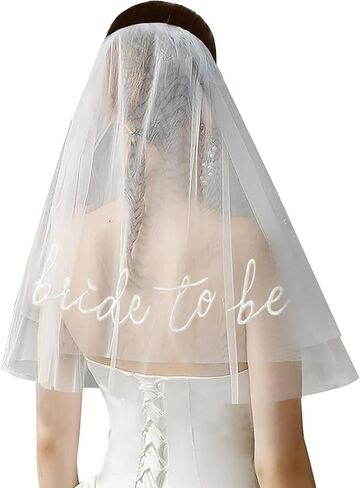 PartyGifts&beyond Embroidered Bride to Be Veil Bachelorette Party Favors Wedding Veils for Brides Bridal Veil in Saudi Arabia