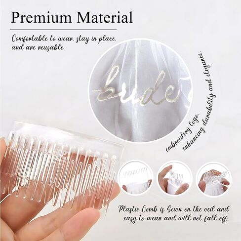 PartyGifts&beyond Embroidered Bride to Be Veil Bachelorette Party Favors Wedding Veils for Brides Bridal Veil in Saudi Arabia