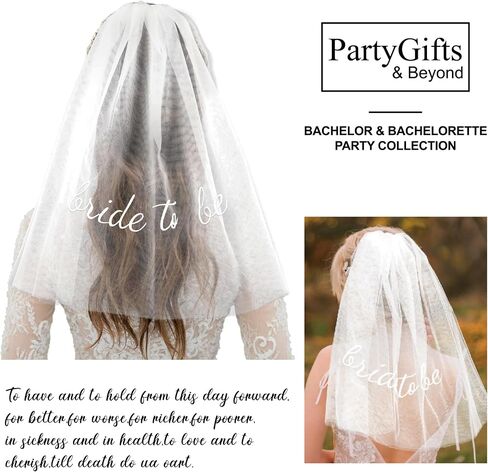 PartyGifts&beyond Embroidered Bride to Be Veil Bachelorette Party Favors Wedding Veils for Brides Bridal Veil in Saudi Arabia
