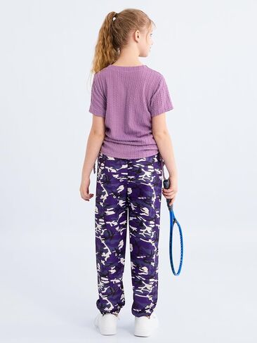 ESHOO Teen Girls 2 Piece Outfits Kids Girls Ruched Drawstring Ribbed Knit Short Sleeve T Shirt Camouflage Pants Clothing Set in Saudi Arabia