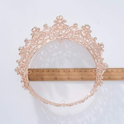 Eseres Queen Crowns for Women Full Round Birthday Crown Crystal Baroque Queen Tiaras for Wedding Party Headwear Crown Cake Topper in Kuwait