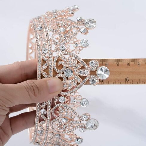 Eseres Queen Crowns for Women Full Round Birthday Crown Crystal Baroque Queen Tiaras for Wedding Party Headwear Crown Cake Topper in Kuwait