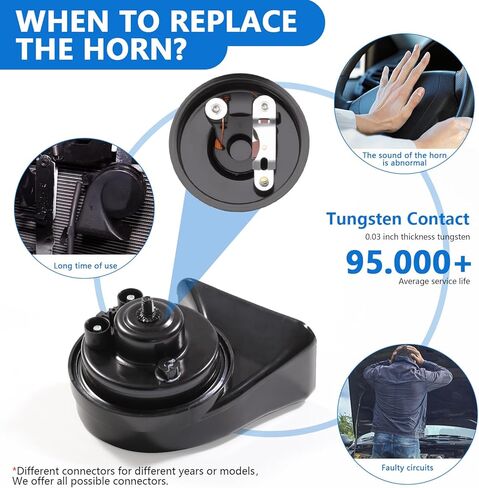 Car Horn 12V Universal Super Loud Electric Waterproof Horn Low High Two Tone Fit for Any 12 Volt Car Motorcycle Truck Boat Replacement Kit in Kuwait