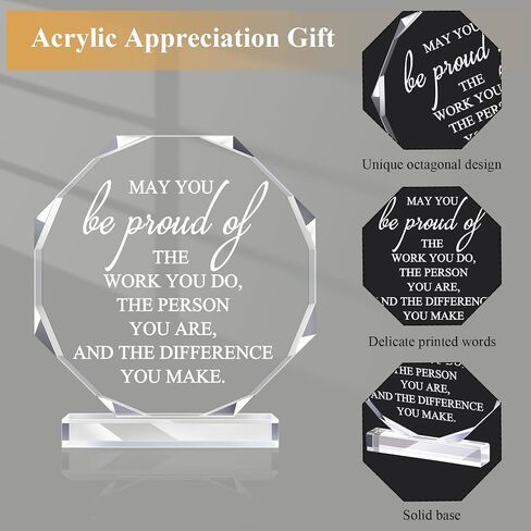 Maitys Thank You Gift Employee Inspirational Acrylic Sign Prizes Graduation Appreciation Gifts Employee of The Month Favor Keepsake for Nurse Women Teacher Team Volunteer Social Worker(Proud) in Saudi Arabia